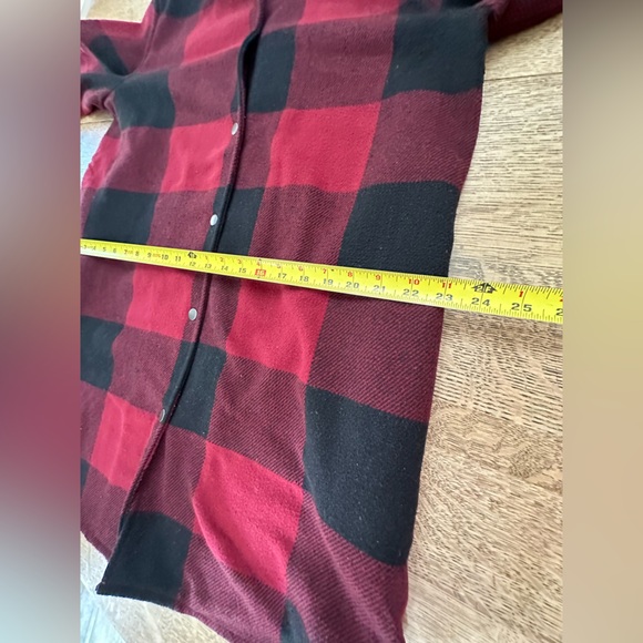 BB Dakota Anthropologie Eldridge Buffalo Plaid Jacket Shacket Dark Red Large - Picture 12 of 16